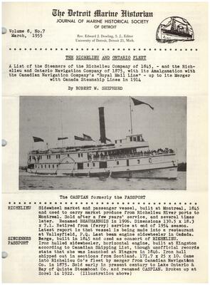 Detroit Marine Historian, v. 8, n. 7 (March 1955)