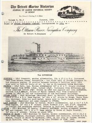 Detroit Marine Historian, v. 9, n. 5 (January 1956)