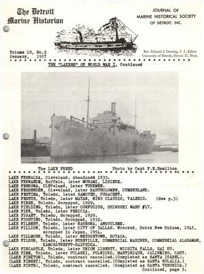 Detroit Marine Historian, v. 10, n. 5 (January 1957)