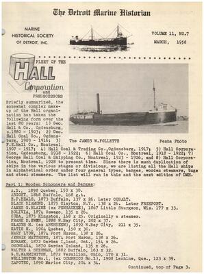 Detroit Marine Historian, v. 11, n. 7 (March 1958)