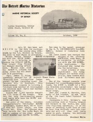 Detroit Marine Historian, v. 12, n. 2 (October 1958)