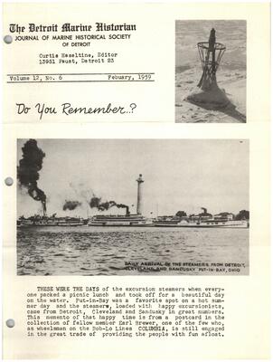 Detroit Marine Historian, v. 12, n. 6 (February 1959)