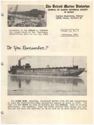 Detroit Marine Historian, v. 13, n. 6 (February 1960)