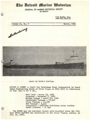 Detroit Marine Historian, v. 14, n. 7 (March 1961)