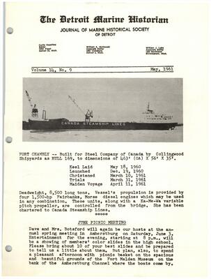 Detroit Marine Historian, v. 14, n. 9 (May 1961)