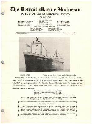 Detroit Marine Historian, v. 15, n. 1 (September 1961)