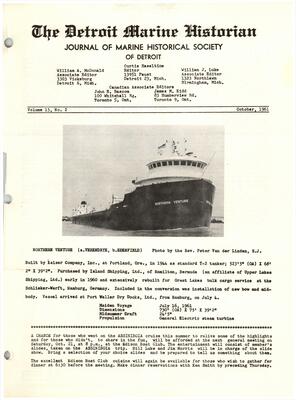 Detroit Marine Historian, v. 15, n. 2 (October 1961)