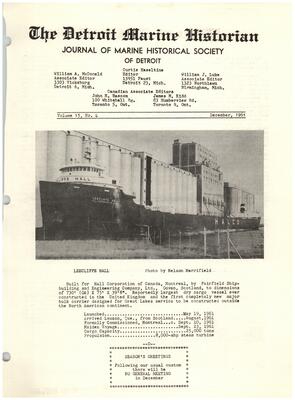 Detroit Marine Historian, v. 15, n. 4 (December 1961)