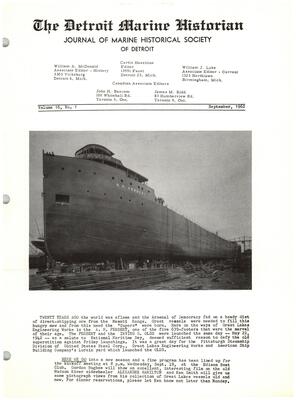 Detroit Marine Historian, v. 16, n. 1 (September 1962)