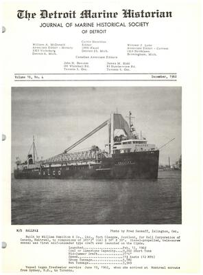 Detroit Marine Historian, v. 16, n. 4 (December 1962)