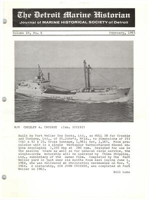 Detroit Marine Historian, v. 18, n. 6 (February 1965)