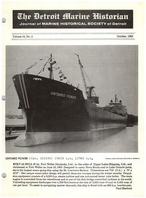 Detroit Marine Historian, v. 19, n. 2 (October 1965)