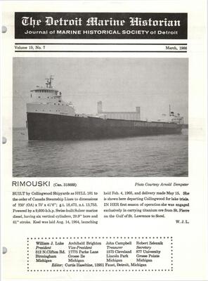 Detroit Marine Historian, v. 19, n. 7 (March 1966)