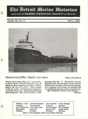 Detroit Marine Historian, v. 19, n. 8 (April 1966)