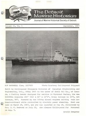 Detroit Marine Historian, v. 21, n. 1 (September 1967)