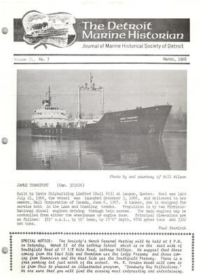 Detroit Marine Historian, v. 21, n. 7 (March 1968)