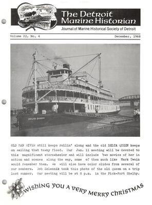 Detroit Marine Historian, v. 22, n. 4 (December 1968)