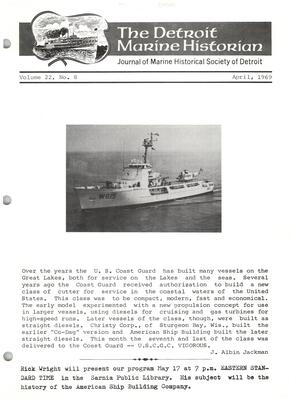 Detroit Marine Historian, v. 22, n. 8 (April 1969)