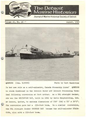 Detroit Marine Historian, v. 22, n. 12 (August 1969)