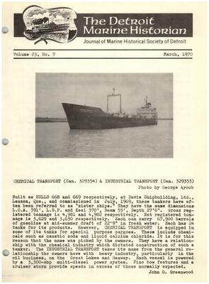 Detroit Marine Historian, v. 23, n. 7 (March 1970)