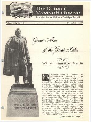 Detroit Marine Historian, v. 25, n. 3 (November 1971)