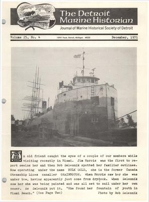 Detroit Marine Historian, v. 25, n. 4 (December 1971)