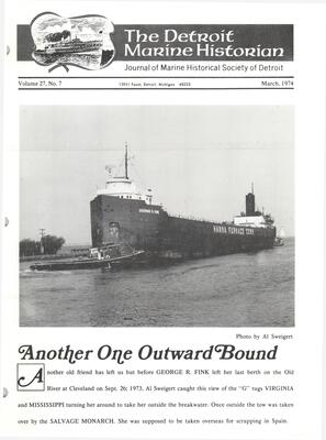 Detroit Marine Historian, v. 27, n. 7 (March 1974)