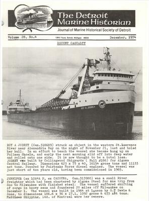 Detroit Marine Historian, v. 28, n. 4 (December 1974)