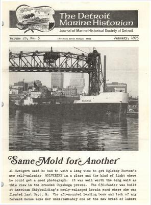 Detroit Marine Historian, v. 28, n. 5 (January 1975)