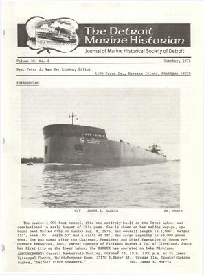 Detroit Marine Historian, v. 30, n. 2 (October 1976)