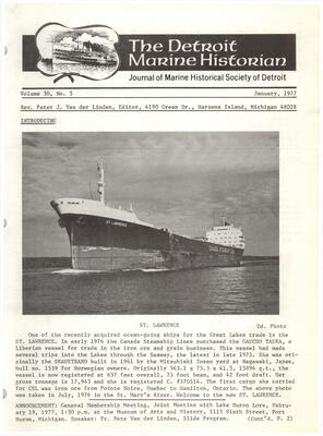 Detroit Marine Historian, v. 30, n. 5 (January 1977)