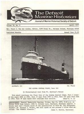 Detroit Marine Historian, v. 30, n. 8 (April 1977)