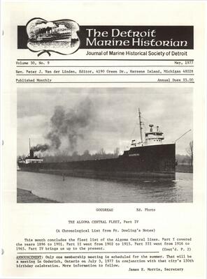 Detroit Marine Historian, v. 30, n. 9 (May 1977)