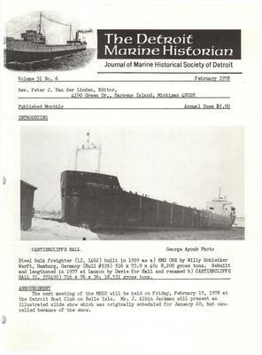 Detroit Marine Historian, v. 31, n. 6 (February 1978)