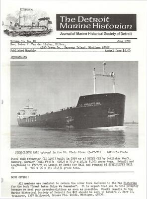 Detroit Marine Historian, v. 31, n. 10 (June 1978)