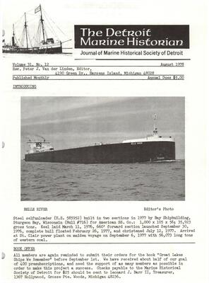 Detroit Marine Historian, v. 31, n. 12 (August 1978)