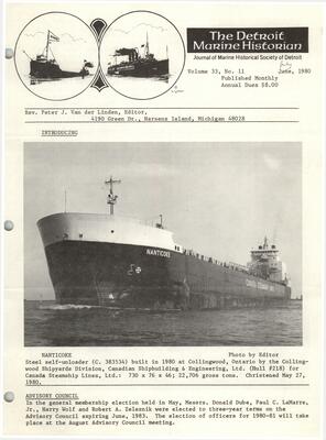 Detroit Marine Historian, v. 33, n. 11 (July 1980)