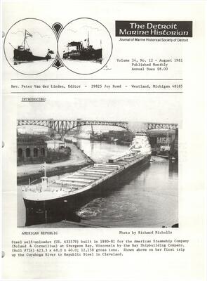 Detroit Marine Historian, v. 34, n. 12 (August 1981)