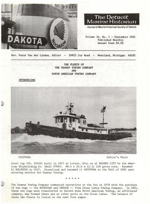 Detroit Marine Historian, v. 36, n. 1 (September 1982)