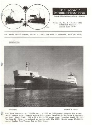 Detroit Marine Historian, v. 36, n. 2 (October 1982)