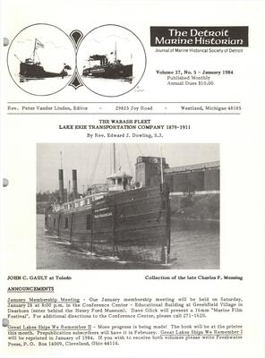 Detroit Marine Historian, v. 37, n. 5 (January 1984)