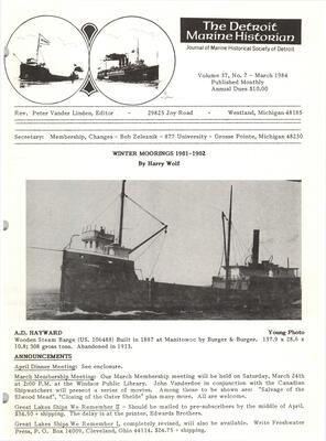 Detroit Marine Historian, v. 37, n. 7 (March 1984)