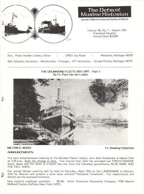 Detroit Marine Historian, v. 38, n. 7 (March 1985)