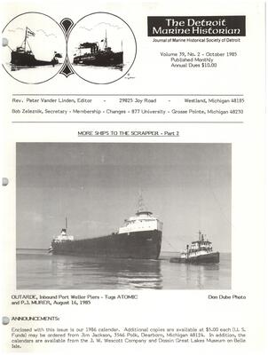 Detroit Marine Historian, v. 39, n. 2 (October 1985)