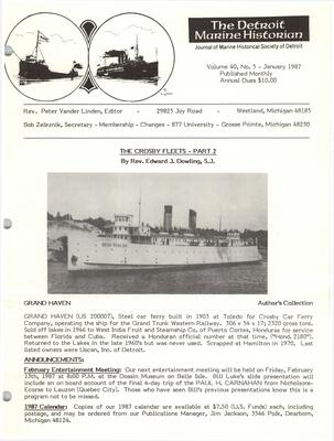 Detroit Marine Historian, v. 40, n. 5 (January 1987)