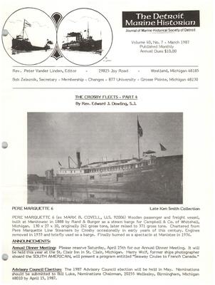 Detroit Marine Historian, v. 40, n. 7 (March 1987)