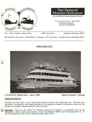 Detroit Marine Historian, v. 40, n. 11 (July 1987)