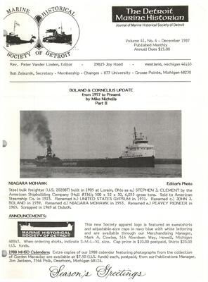 Detroit Marine Historian, v. 41, n. 4 (December 1987)