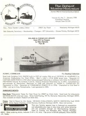 Detroit Marine Historian, v. 41, n. 5 (January 1988)