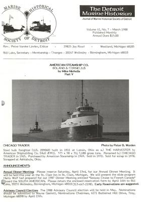 Detroit Marine Historian, v. 41, n. 7 (March 1988)